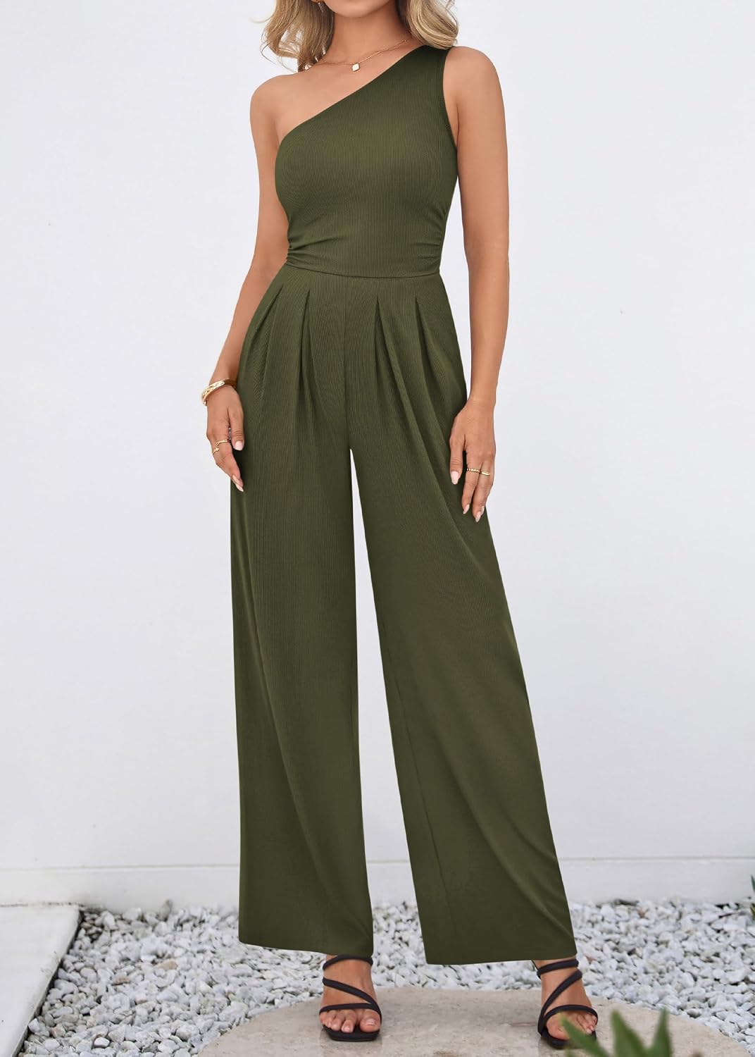 One Shoulder Jumpsuits For Women Dressy Formal Romper