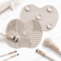 Makeup Brush Cleaner Mat 2 Pack, Silicone Suction Pad, Grey