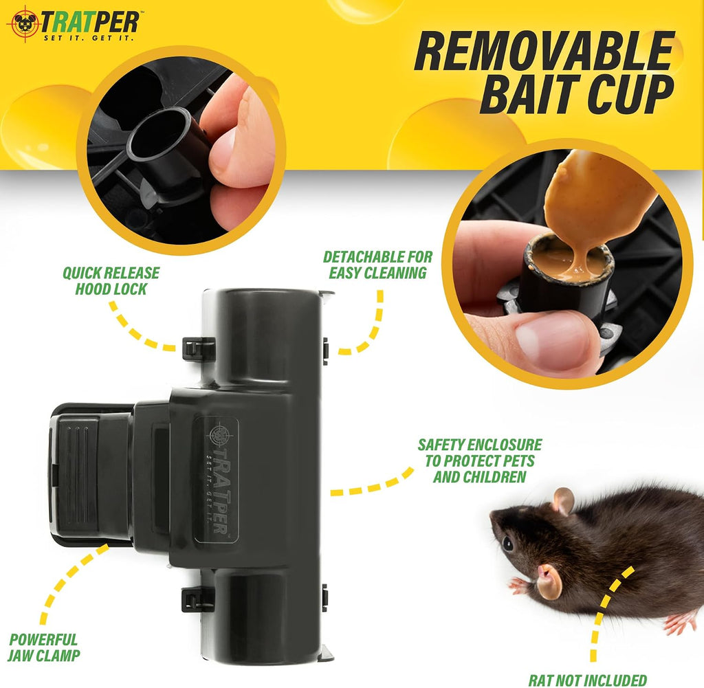 Rat and Chipmunk Traps. Prevents Accidental Triggering with Dual Tunneled Design. Covered Snap Traps for Humane Kill