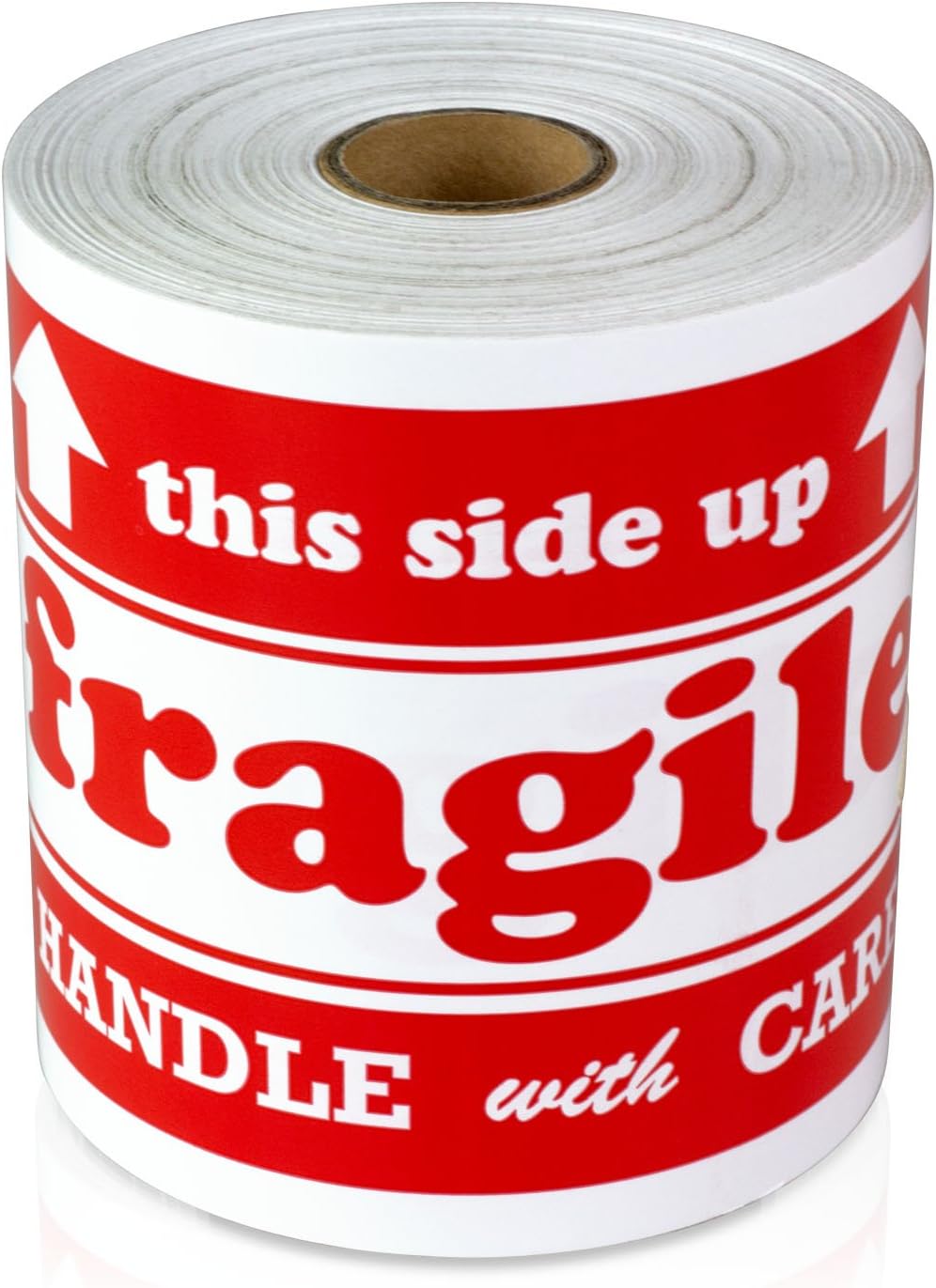 This Side UP Sticker Labels, Red & White, 4 x 6 inch, 600 Labels