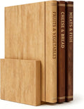 Book Cutting Board Set with Stand, 3-Piece Acacia Wood Boards That Look Like Books, Labeled Wooden Chopping Boards
