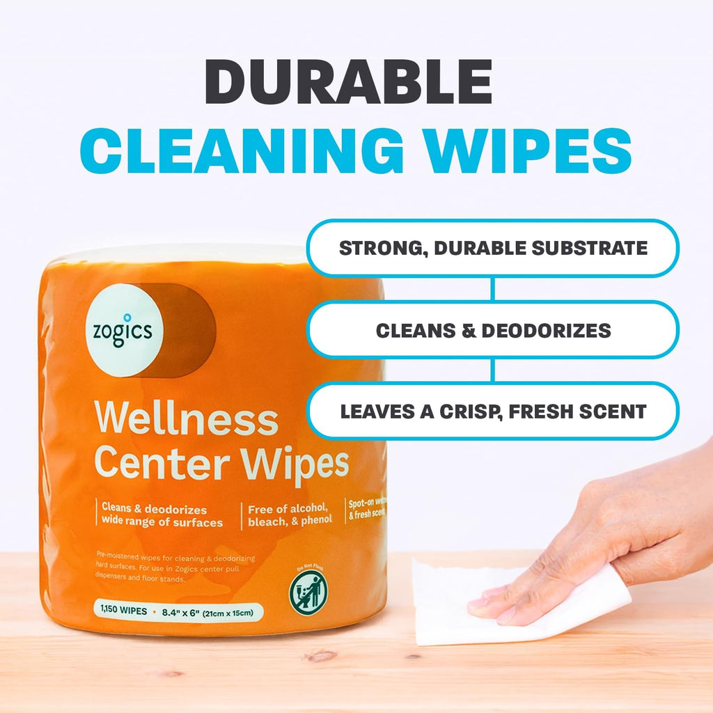 Wellness Center Cleaning Wipes, 2 Rolls, 2,300 Count