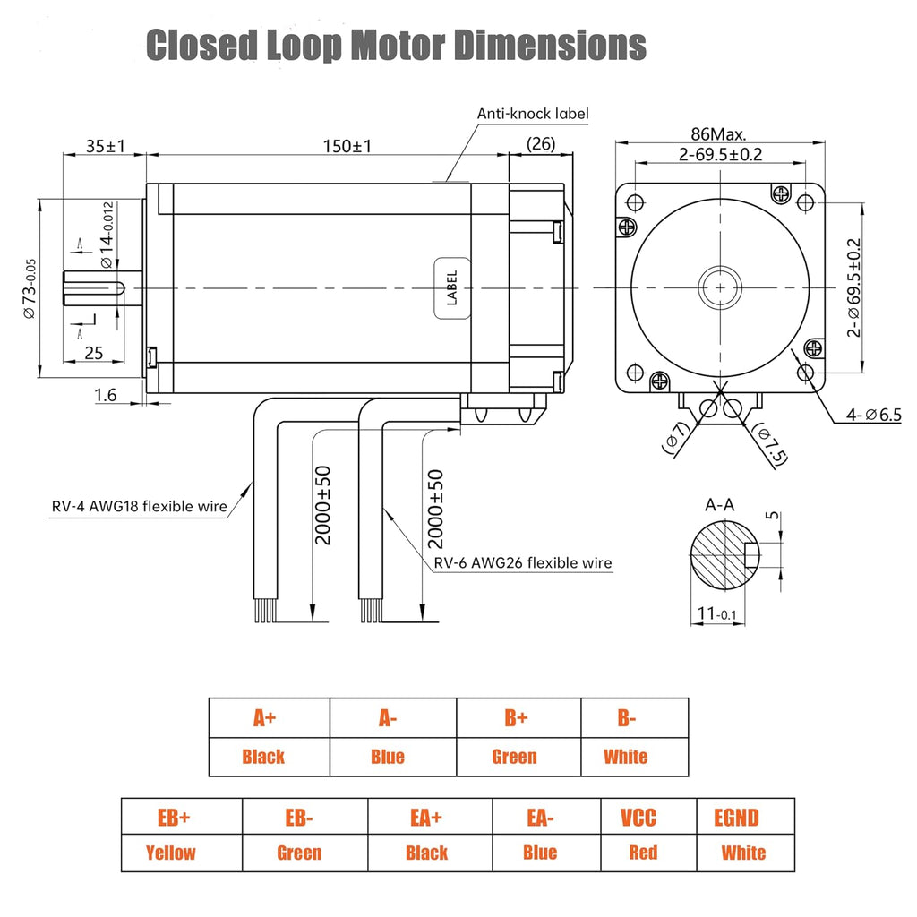 Nema 34 Closed Loop Stepper Motor 12Nm with HBS86H V4 Driver Kit