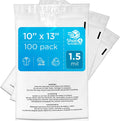 100 Count 10x13 Clear Poly Bags with Suffocation Warning, 1.5 Mil