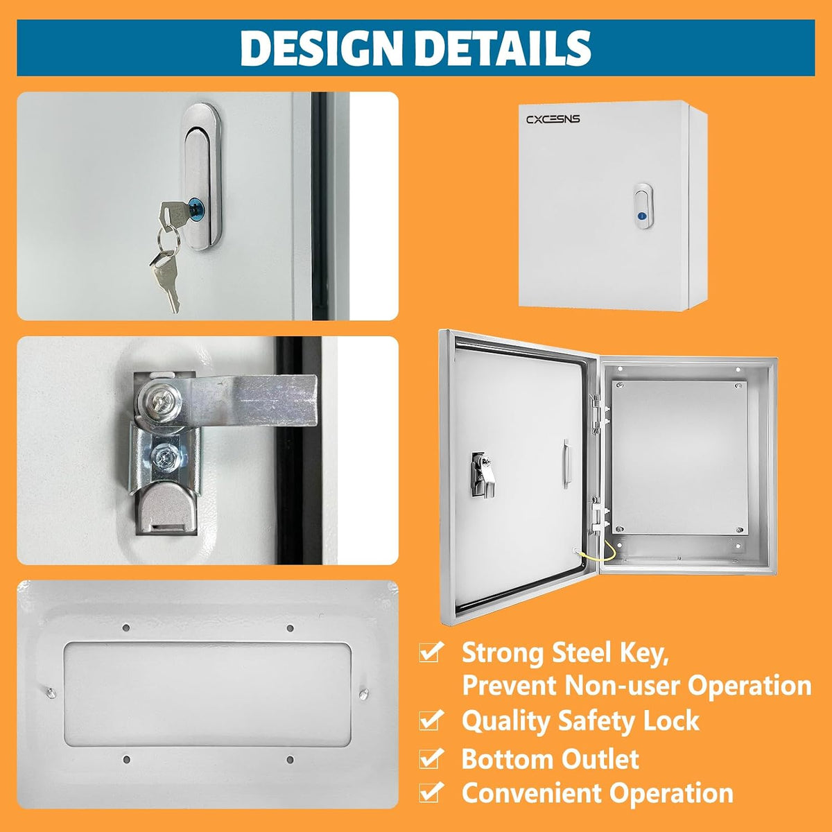 Outdoor Electrical Box 20x16x10 NEMA 4X Waterproof Junction Box