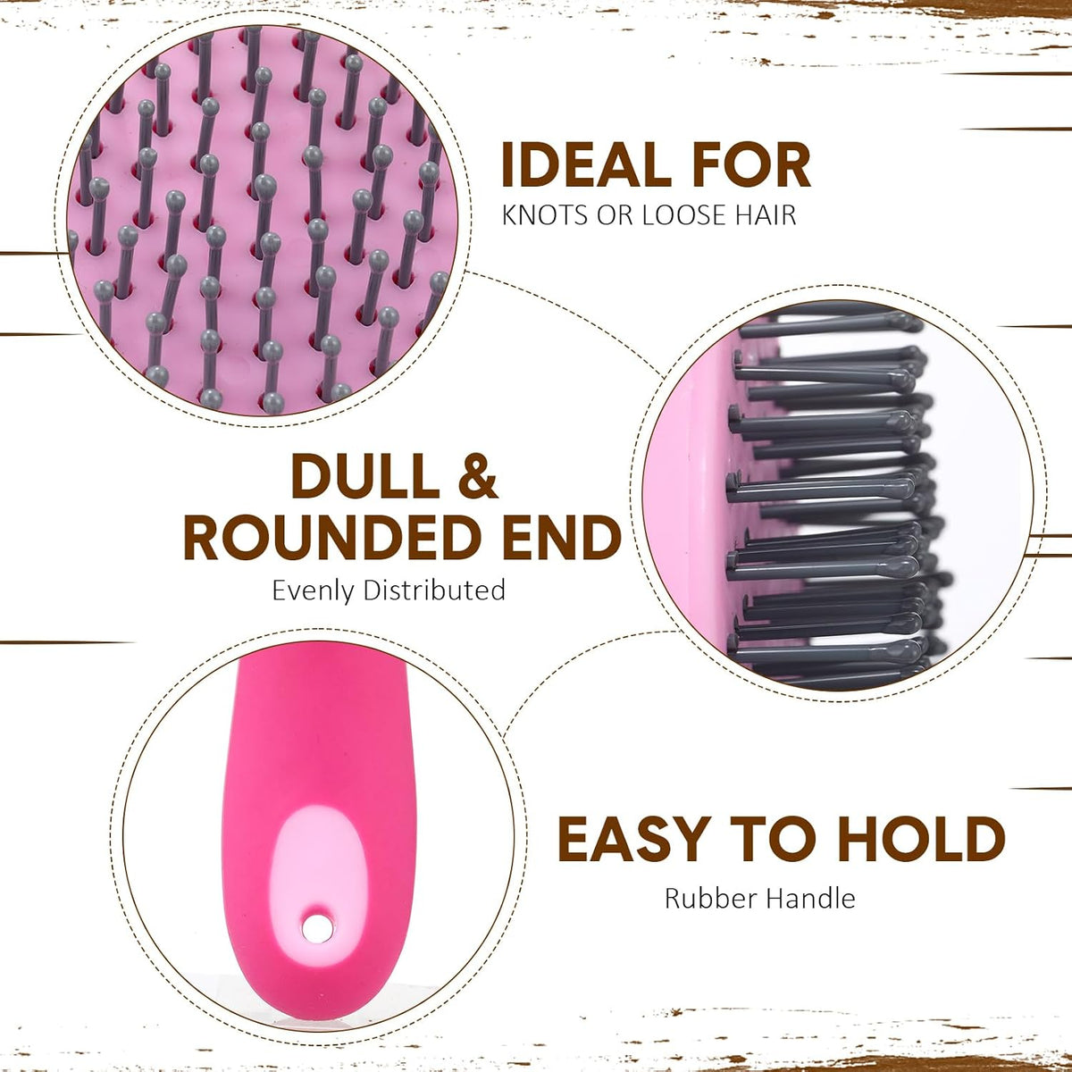 2 Pack Mane and Tail Brush Mane and Tail Horse Bog Brush with Grip Random Color