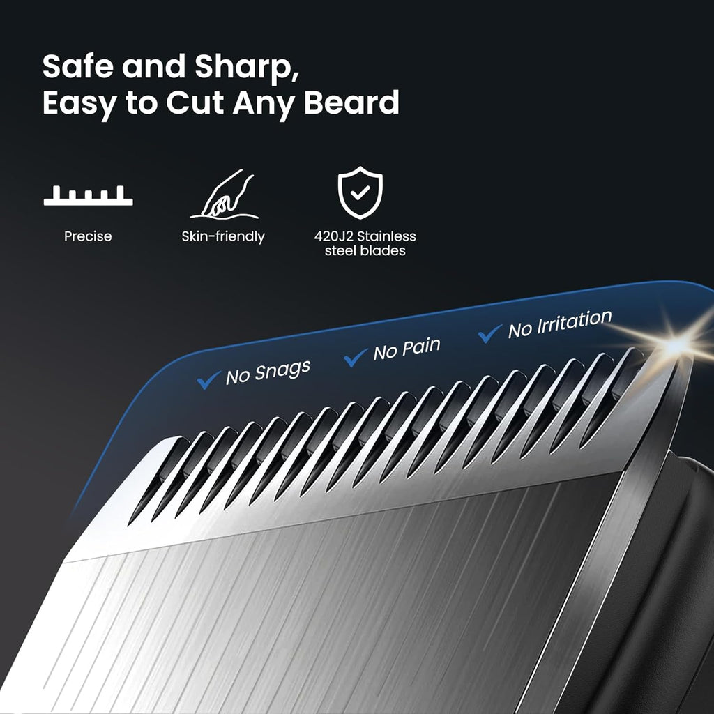 6 in 1 Beard Trimmer for Men, Waterproof Cordless Electric Razor Shaver, Men's Grooming Kit for Mustache, Hair, Face