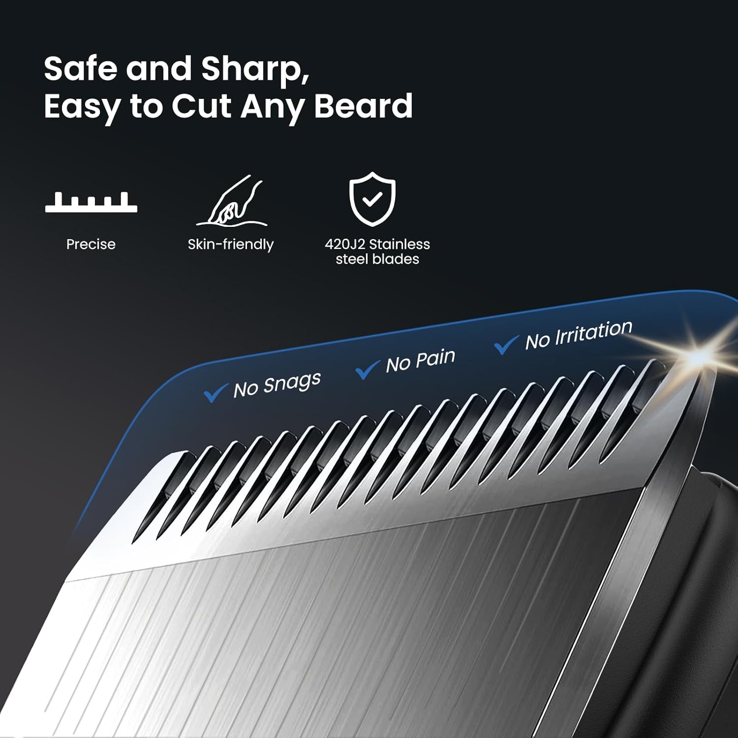 6 in 1 Beard Trimmer for Men, Waterproof Cordless Electric Razor Shaver, Men's Grooming Kit for Mustache, Hair, Face