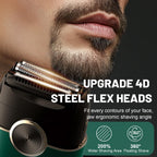 Electric Foil Shavers for Men: 4 Floating Blades & LED Display - Emerald Green