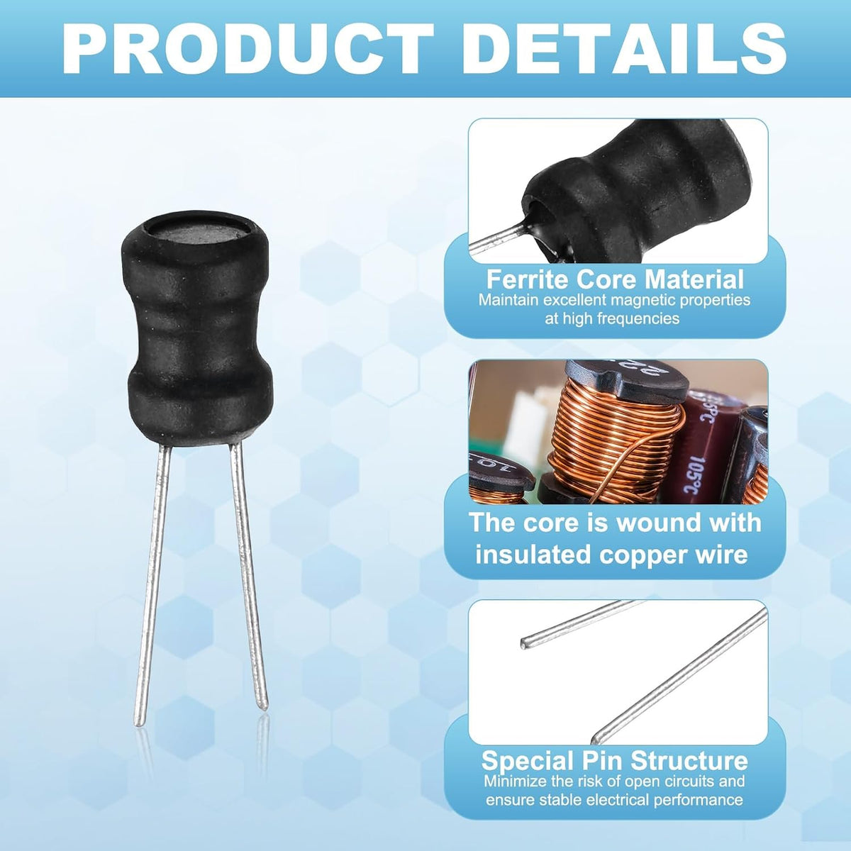 MECCANIXITY 30Pcs 10uH DIP Radial Power Choke Inductors Assortment Kit