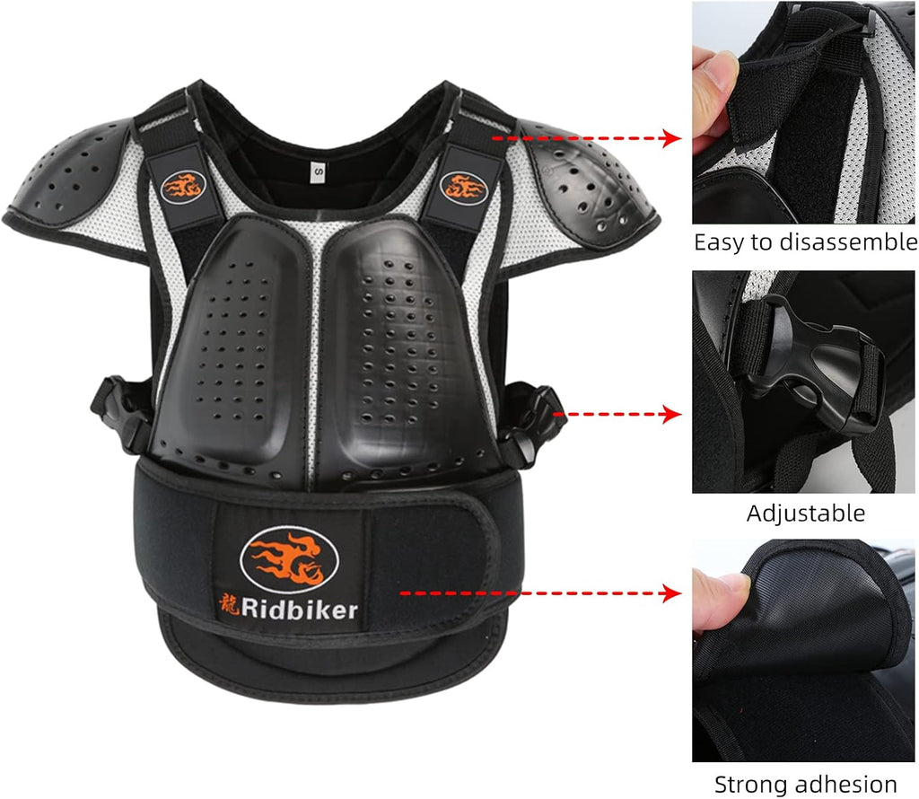 Kids Dirt Bike Gear Chest Protector Motocross，Youth Motorcycle Armor Suit with Knee Shin Guard Elbow Pads for Boys