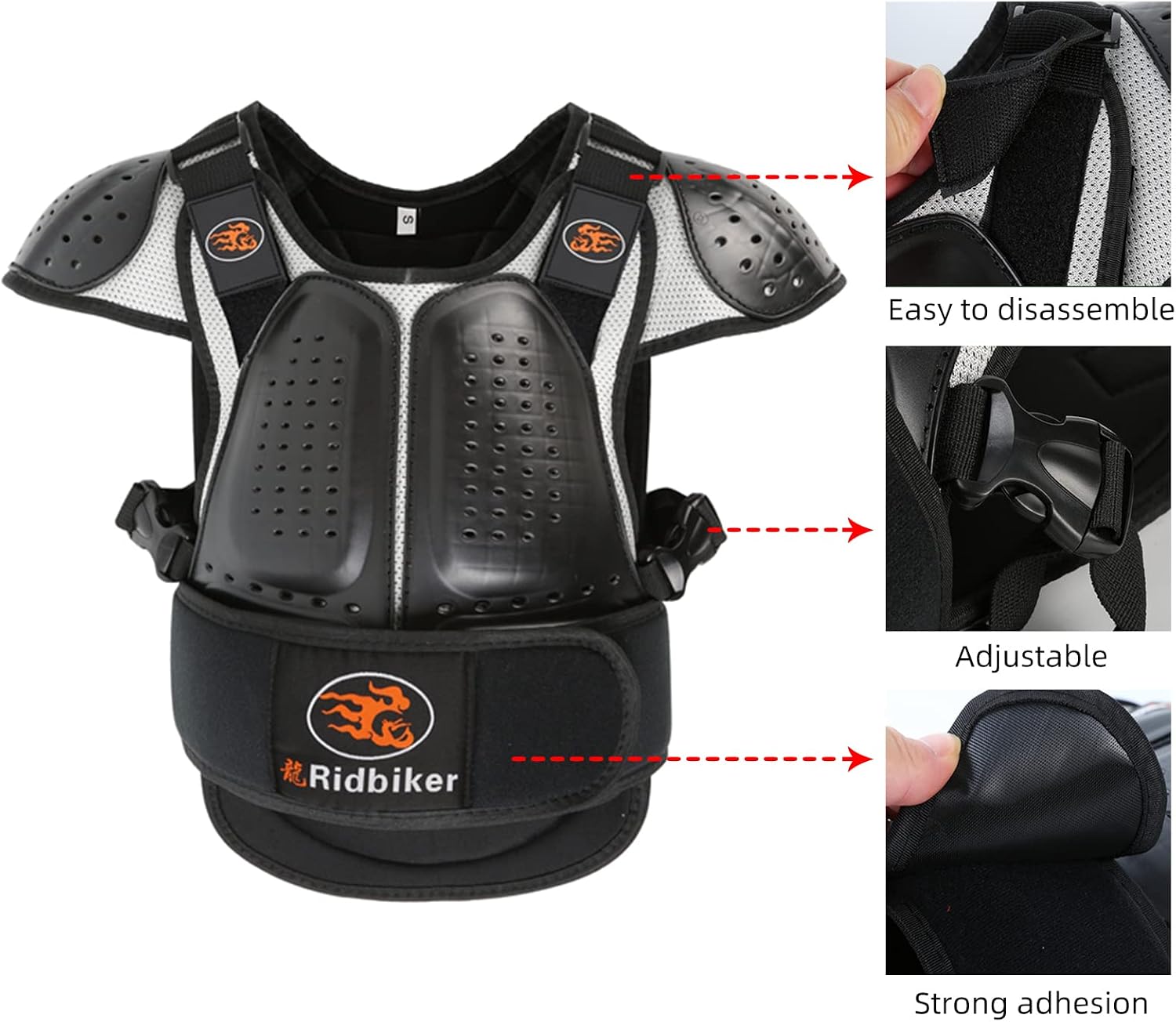 Kids Dirt Bike Gear Chest Protector Motocross，Youth Motorcycle Armor Suit with Knee Shin Guard Elbow Pads for Boys