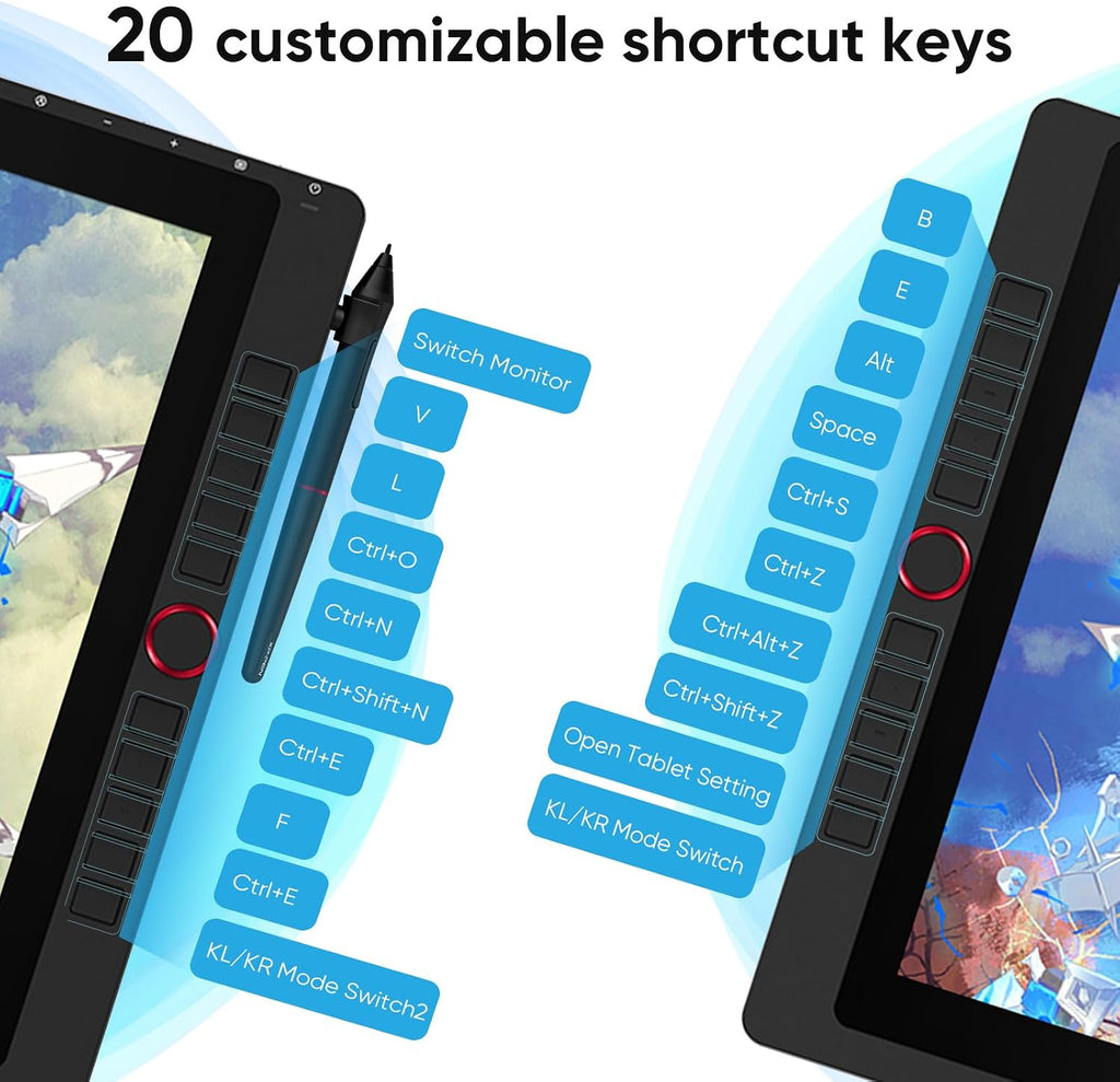 Drawing Tablet with Screen XPPen Artist 22R pro Computer Graphics Tablet 120% sRGB with Battery-Free Stylus