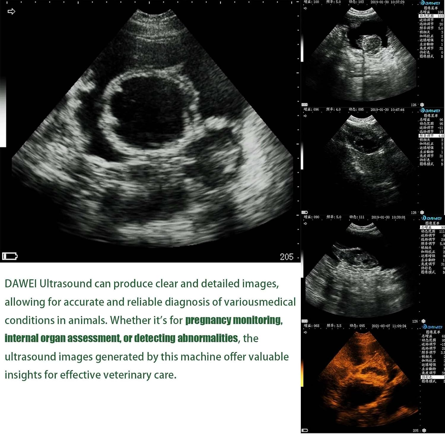 Rectal & Convex Dual-Use Probe Veterinary Ultrasound Machine for Cattle and Horse, Portable Handheld Vet Scanner for