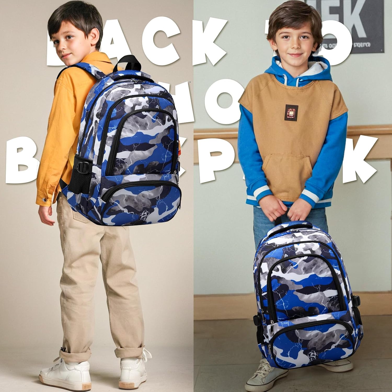 Kids Backpack for Boys Elementary Book Bags Primary Middle School Bookbags for Childs Water Resistant Back to School