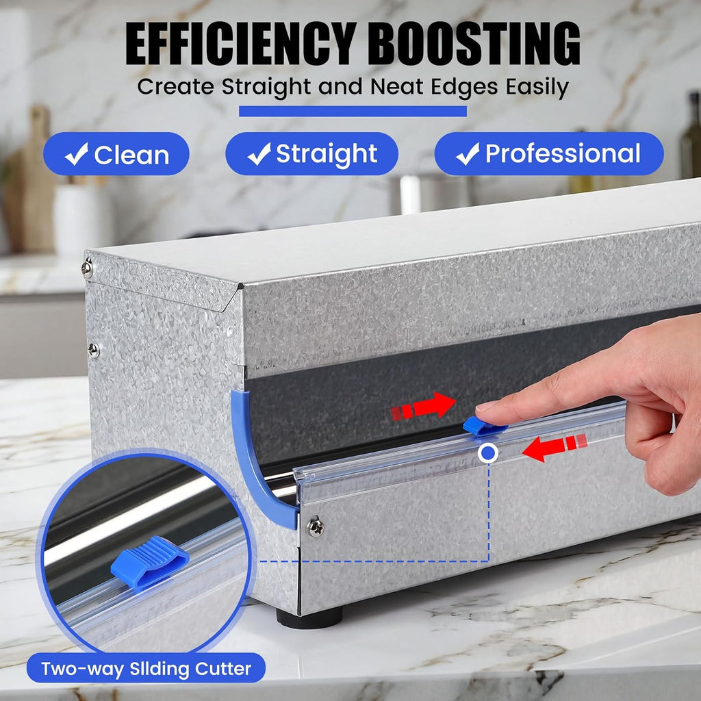 18 Inch Stainless Steel Plastic Wrap Dispenser with Slide Cutter
