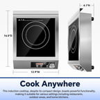 3500W Commercial Induction Cooktop with Knob and LCD