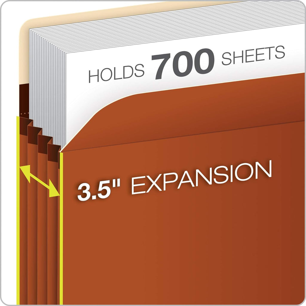 Expanding Accordion File Pockets, Extra Durable, Expands 3.5", Letter Size, Reinforced with Dupont Tyvek Material