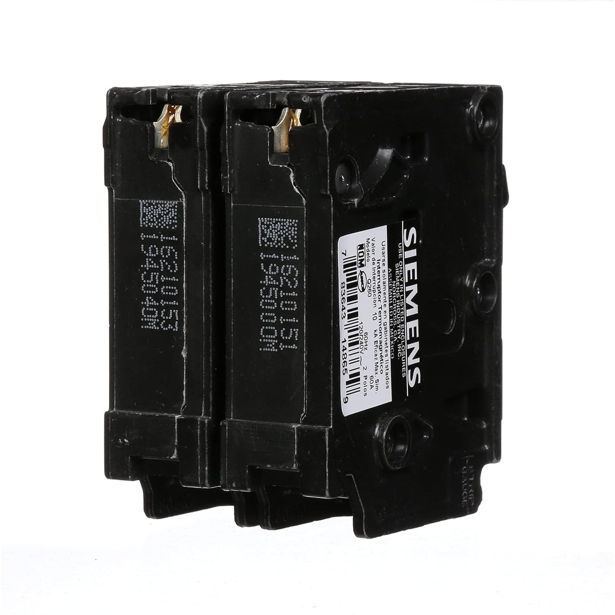 Siemens Q260 60-Amp Double Pole Type QP Circuit Breaker, Black