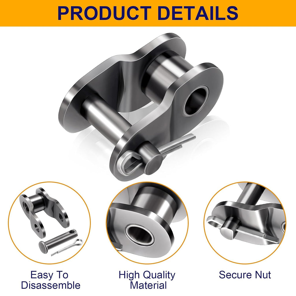 OIIKI 8 Packs Roller Chain Offset Link #50, Half Link, Crank Link