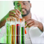 Glass Test Tube Set 24pcs 80ml Glass Test Tubes 25 x 200mm with Cork Stoppers and 1pcs 24 Holes Plastic Tubes Rack