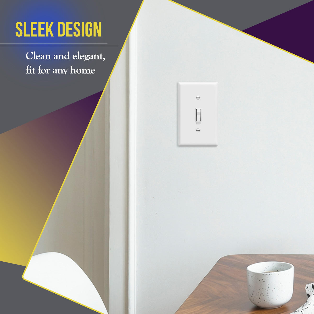 ENERLITES 5 Pack Light Switch Cover Plate for Toggle Wall Switch, White