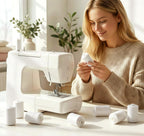 2pcs White Thread for Sewing- 1000 Yard Each Spool