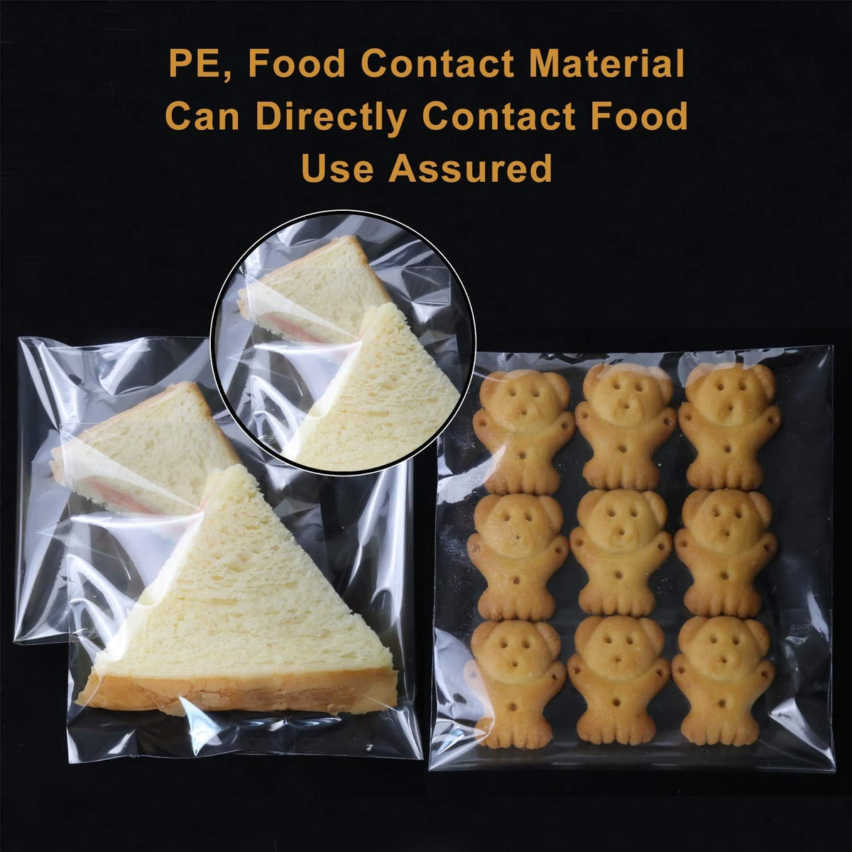 300 PCS 5"x7" Cookie Bags Clear Resealable Cellophane Bags