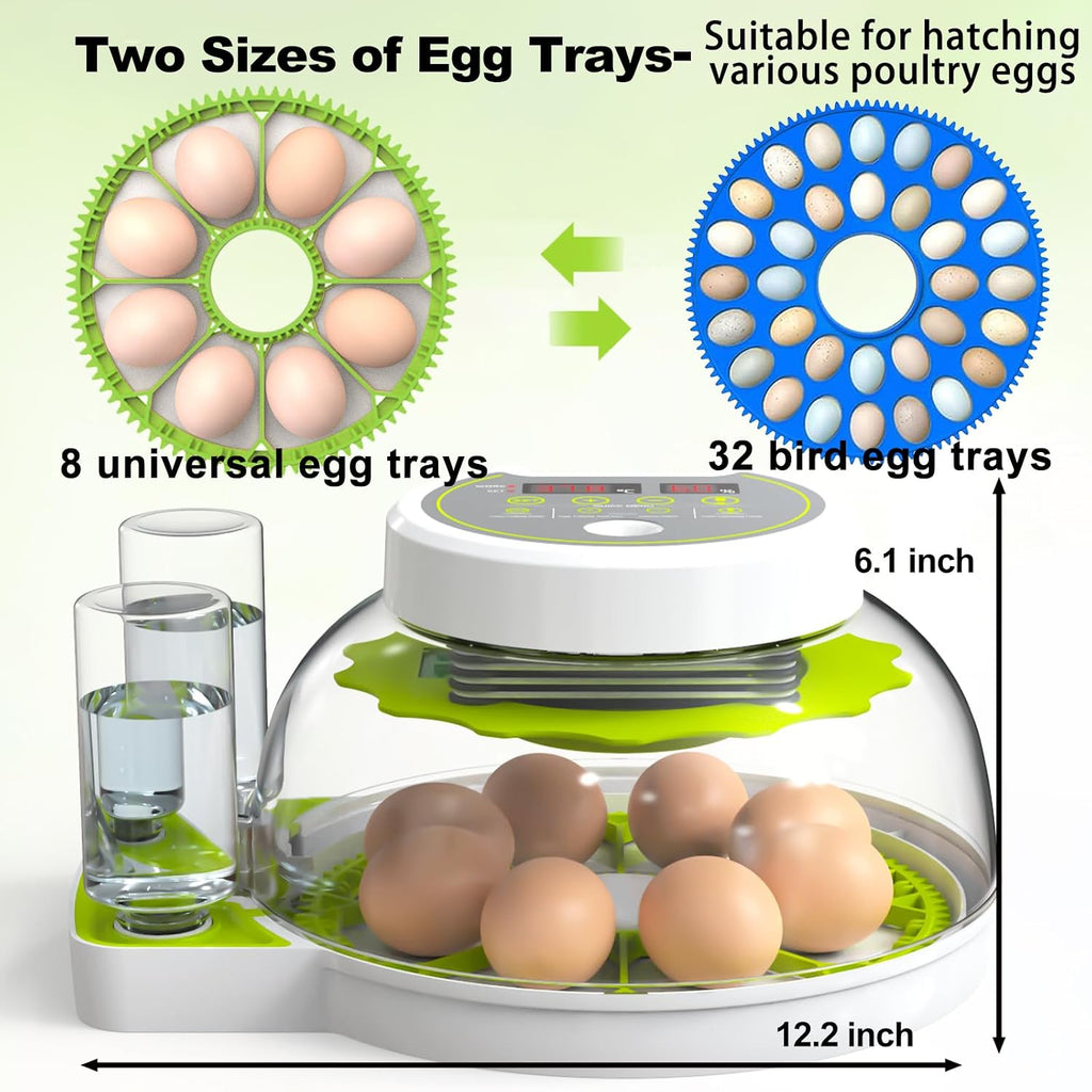 8-30 Egg Incubators for Hatching Eggs, Chicken Egg Incubator with Automatic Egg Turning, Temperature Control &