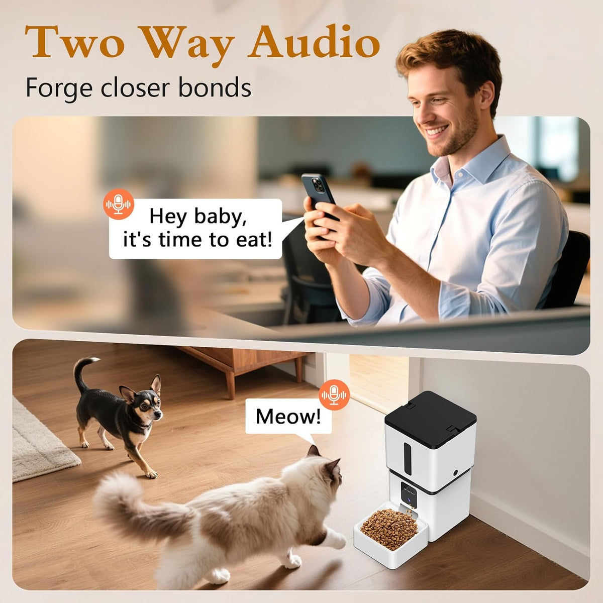 Automatic Dog Feeder with Camera - 8L/33 Cups Smart Dog Feeder