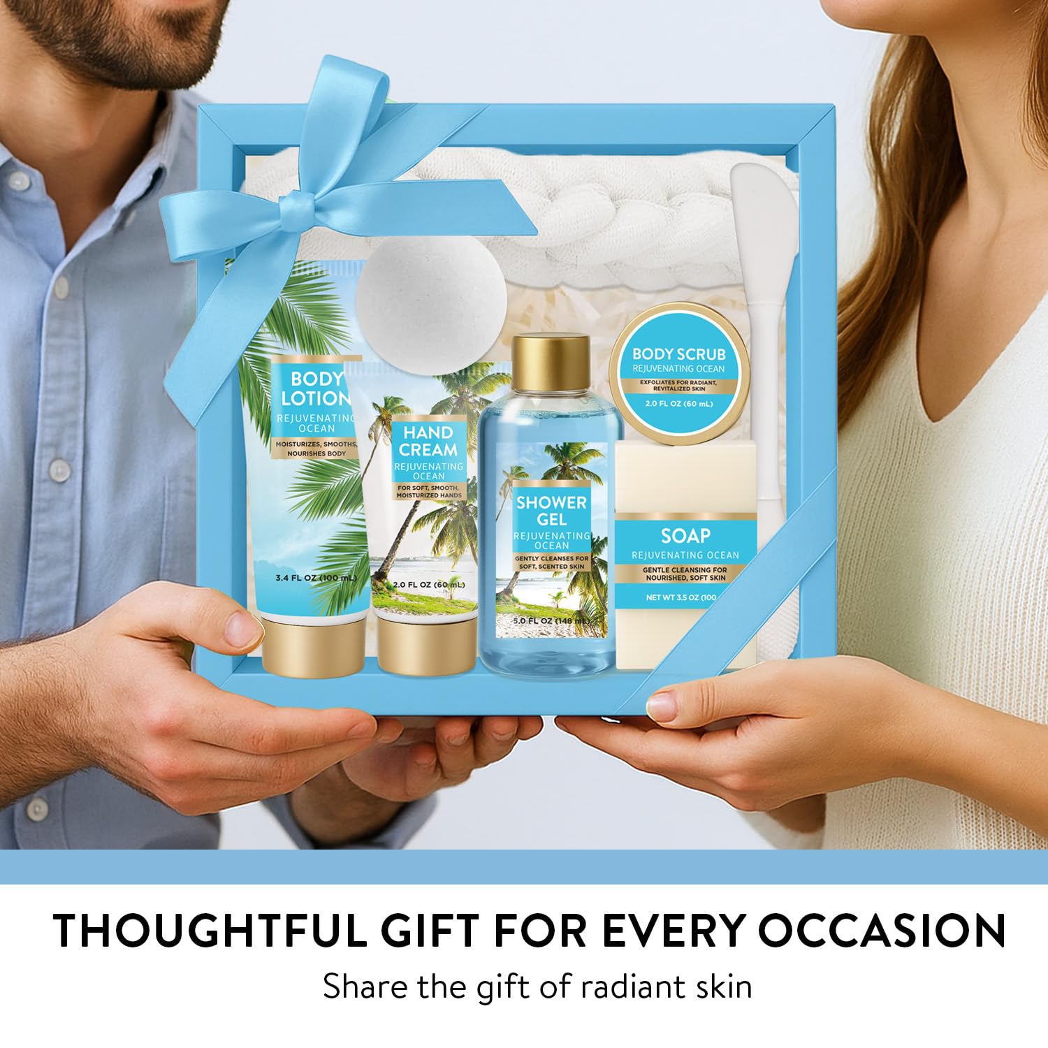 Spa Luxetique Gifts for Women 8pcs Refreshing Ocean Gift Set for Women Bath and Body Works Gift Set Spa Gifts for