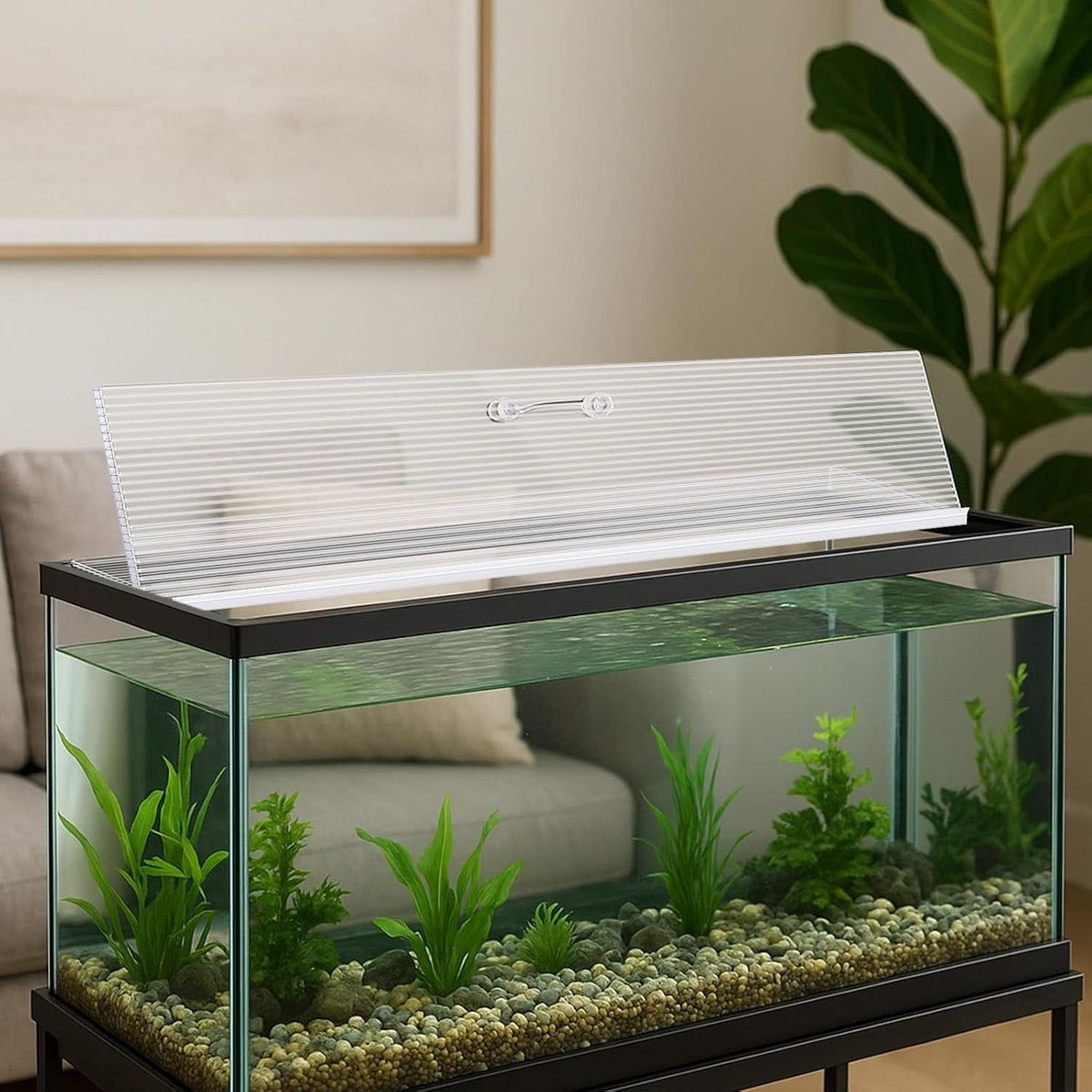 Aquarium Lids Canopy Set, 36 x 18 Inch, Clear, 1 Pcs