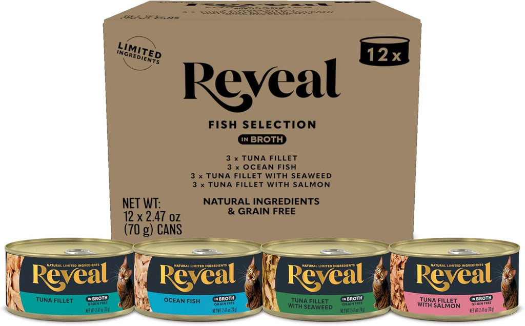 Fish Variety in Broth Wet Cat Food 12-Pack 2.47 oz Cans