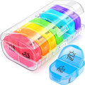 Pill Box 2 Times a Day, Weekly Pill Organizer AM PM with 7 Daily Pocket Case to Hold Vitamin, Medicine, Medication