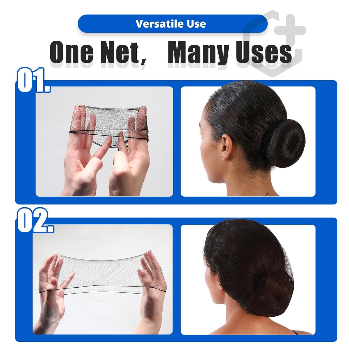 100-Pack 26-Inch Black Nylon Hair Net for Food Service Workers