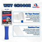 4 Pack Clear Stretch Wrap Film with 2 Plastic Handle 5''x1000Ft