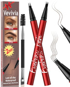 Vevivia 2 Pack Eyebrow Pen for Natural Eyebrows, Dark Brown