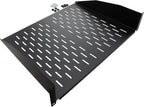 NavePoint 2U 19-Inch Universal Vented Rack Mount Cantilever Server Cabinet Shelf 14-Inches Deep Black