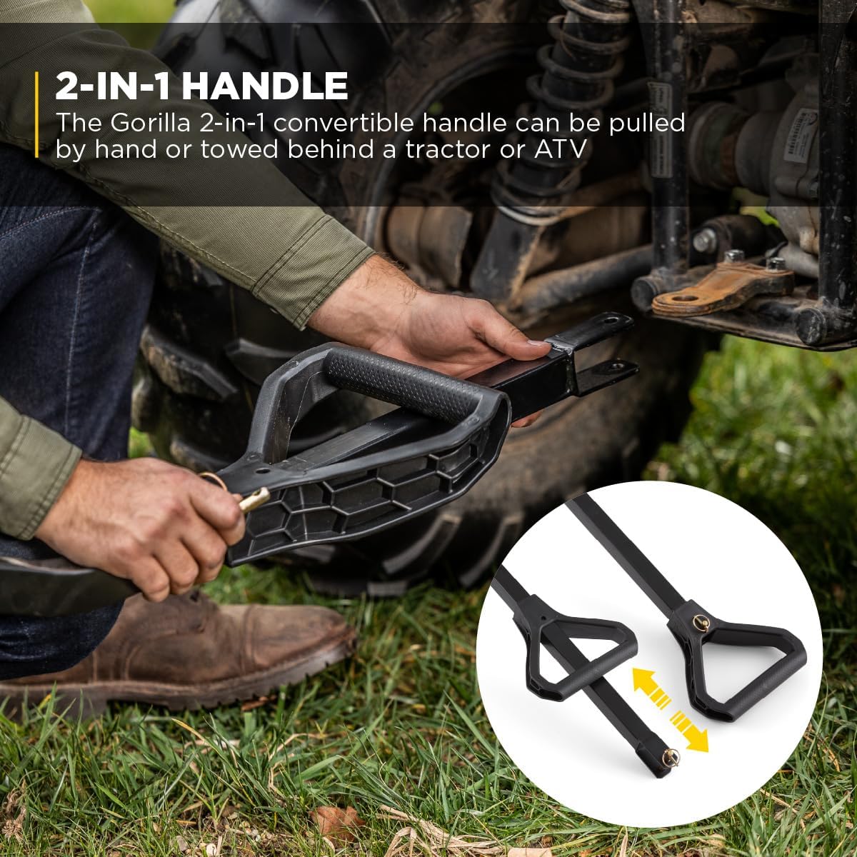 Heavy Duty, All Terrain Garden Wheelbarrow, 1200 Lb, Yellow - Foldable Wagon, Gardening Equipment for Yard, Lawn, and