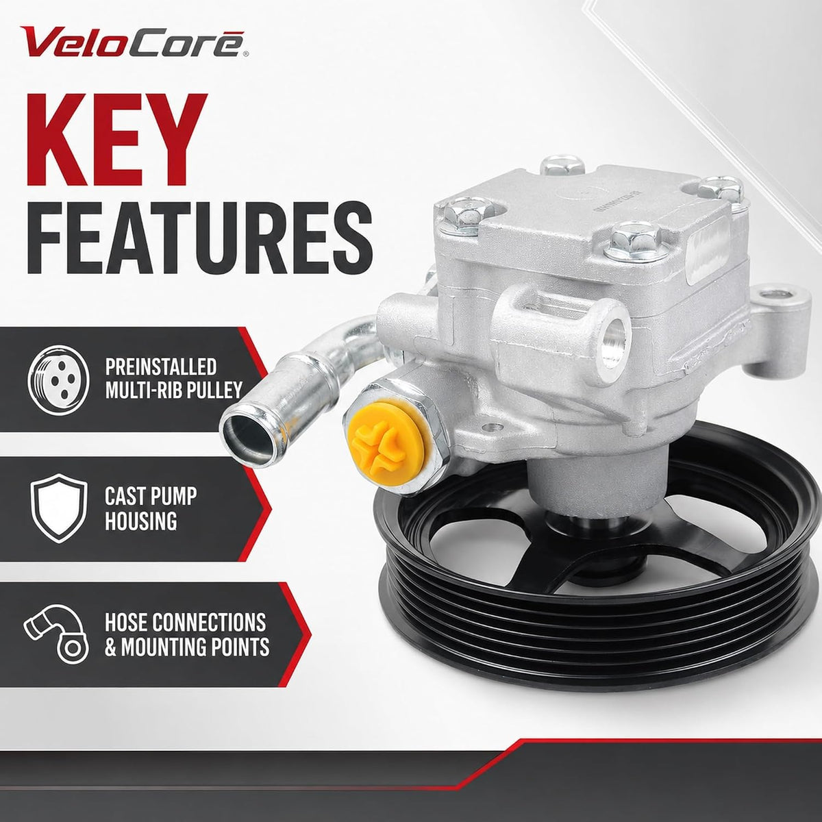 20-2403 Power Steering Pump With Pulley Compatible With GM 3.6L