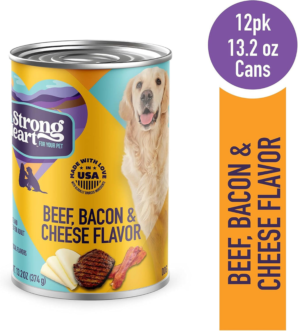 A Strong Heart Beef, Bacon & Cheese Dog Food Loaf, 13.2oz, 12pk