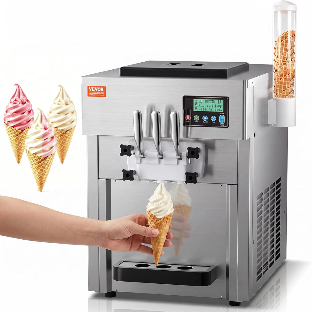 Commercial Ice Cream Machine 21 QT/H Yield Soft Serve Ice Cream Maker