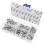 MCMASKE #8-32 UNC Stainless Steel Button-Head Socket Cap Screws Hex Nuts Flat Washers Assortment Kit