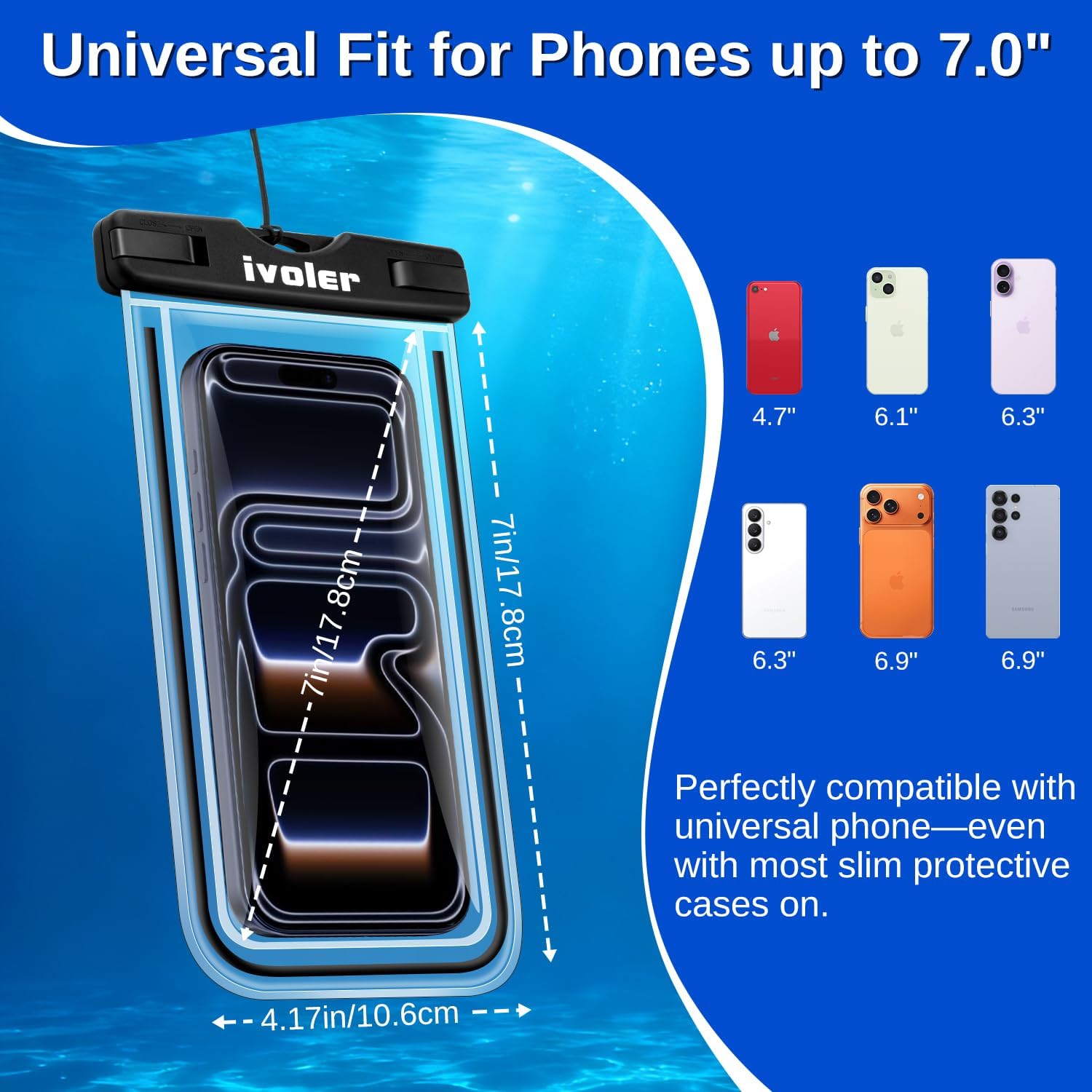 2-Pack Waterproof Phone Pouch, Cell Phone Dry Bag for iPhone 17/16/15 Pro Max, Samsung S26/S25 Ultra, Waterproof