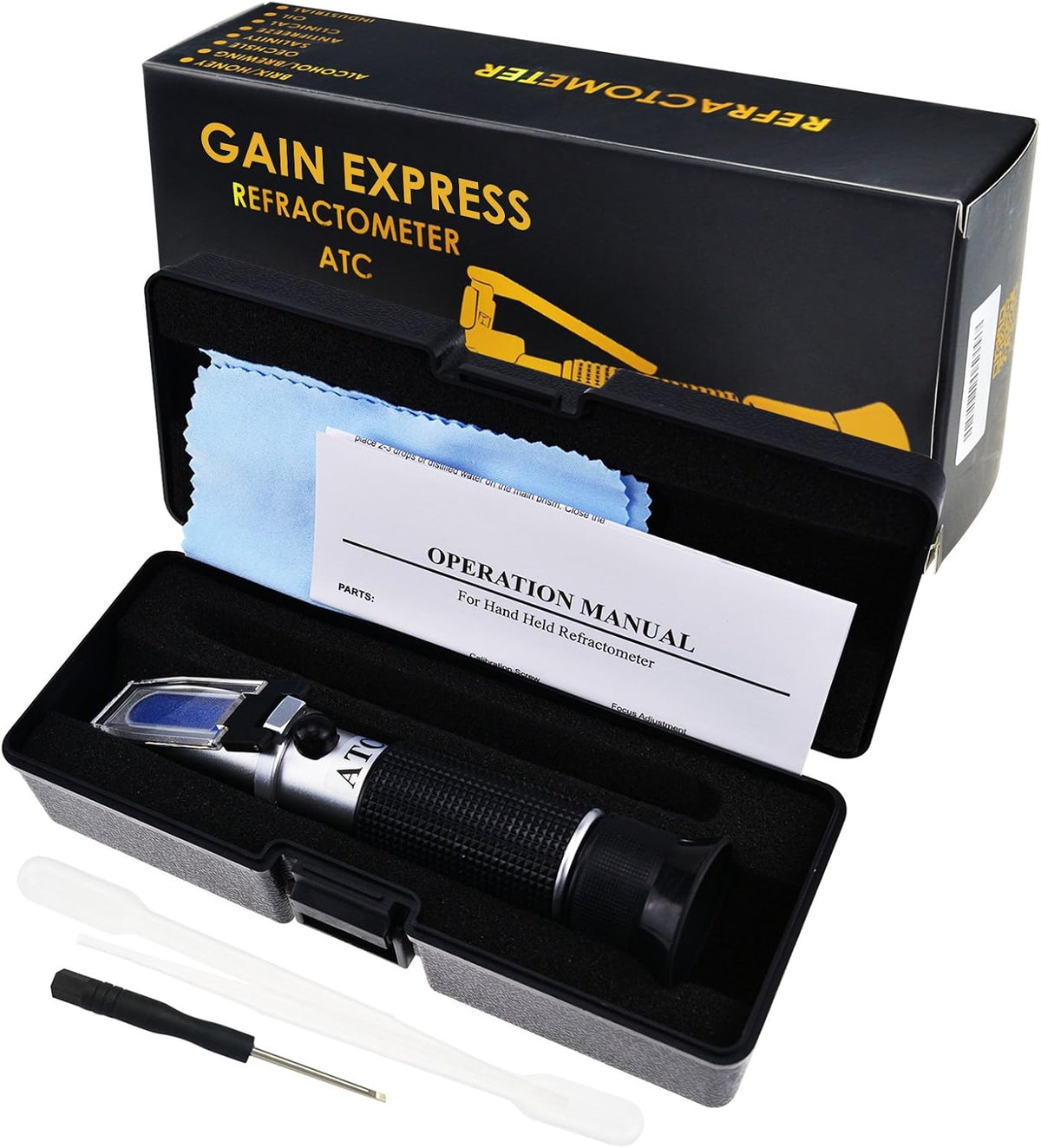 0-28% Salinity Refractometer ATC, Sodium Chloride (NaCl) Salt Level Meter Tester, Test Kit for Sea Water Brine