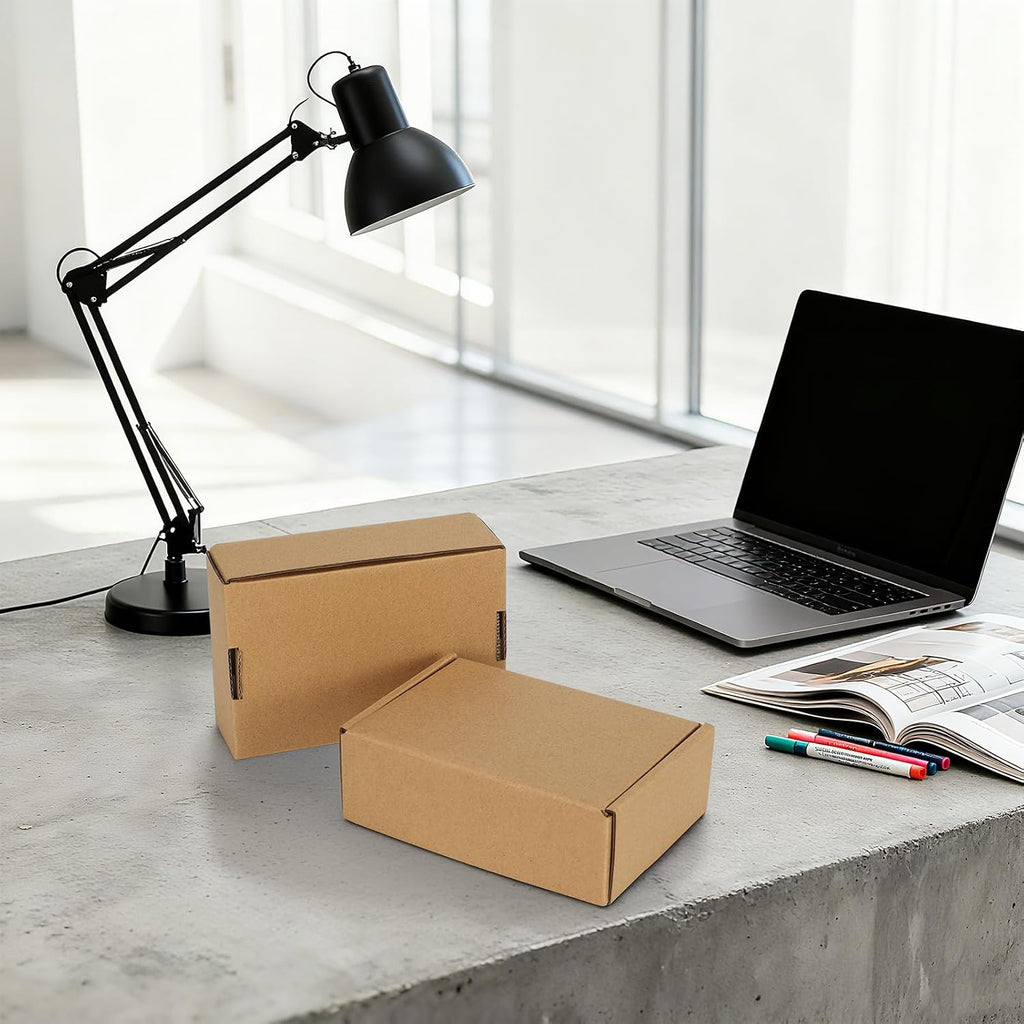 6x4x2 inches Shipping Boxes Set of 25, Brown Corrugated Cardboard Box Literature Mailer