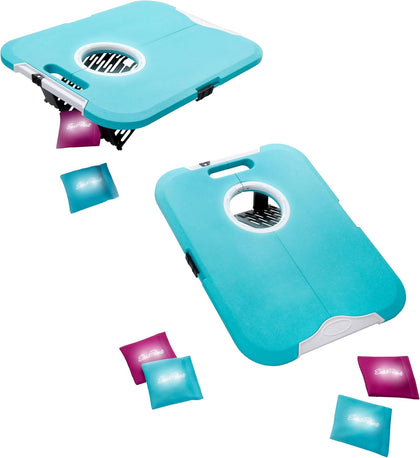 EastPoint Cornhole Set, 2 Targets, 8 Bean Bags, LED Lights, Outdoor Games | Light Up Night Play, Bean Bag Toss, Yard