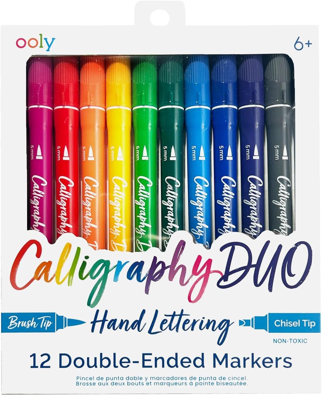 Calligraphy Duo - 12 Double Ended Calligraphy Pens for Writing & Hand Lettering, Dual Tip Pens for Beginners or Kids