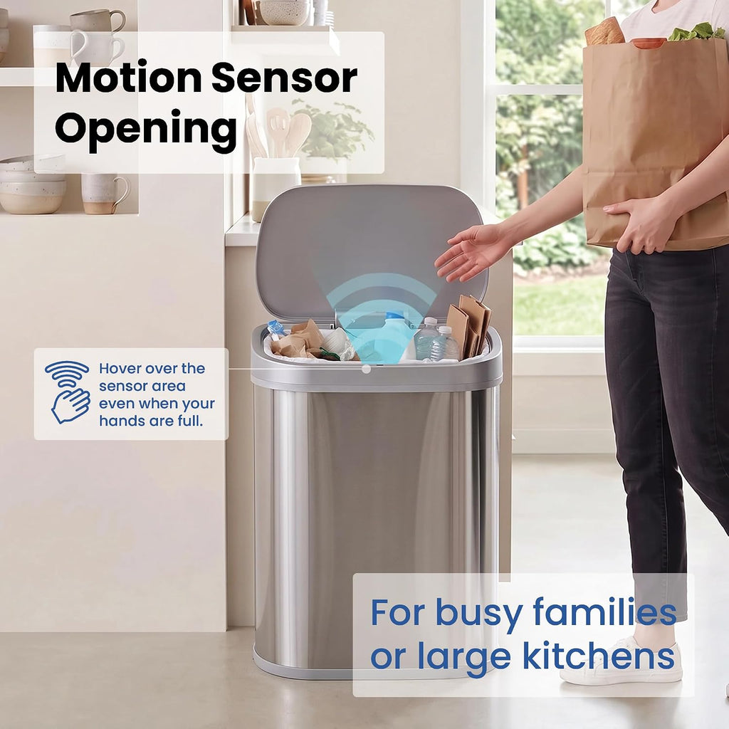 21 Gallons XL Automatic Touchless Kitchen Trash Can with Lid, Motion Sensor Trash Can for Large Kitchens, Office &