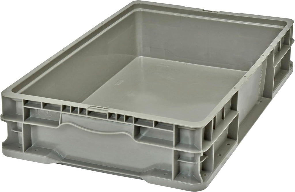 Hudson Exchange 24 x 15 x 5" (3 Pack, 5.2 Gallon) Straight Wall Handled Storage Container Tote, Gray/Brown
